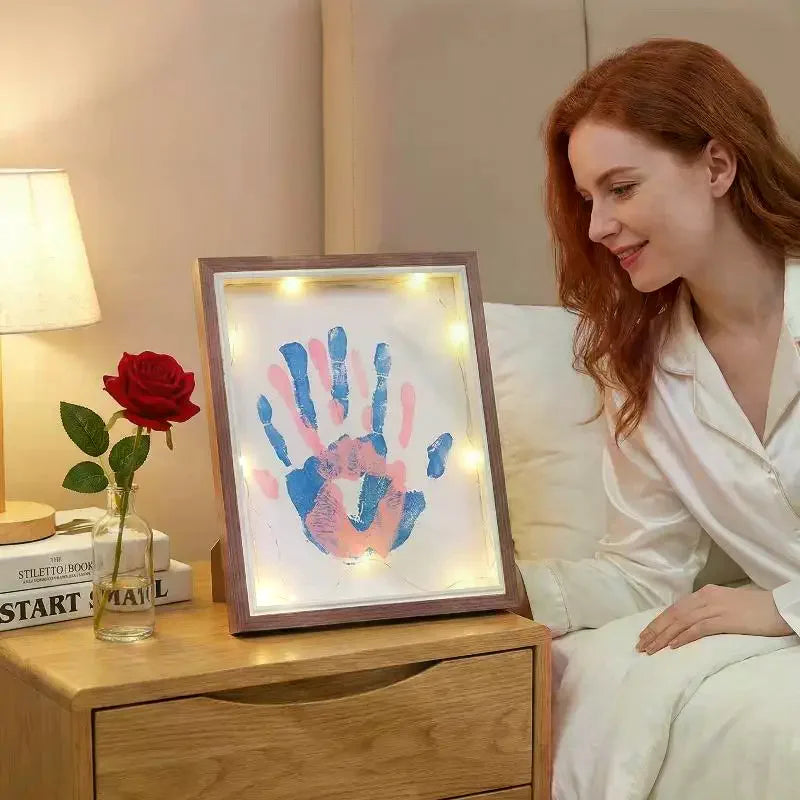 DIY Couple Handprint Shadow Box Frame | 12-Color Paint Gift Set