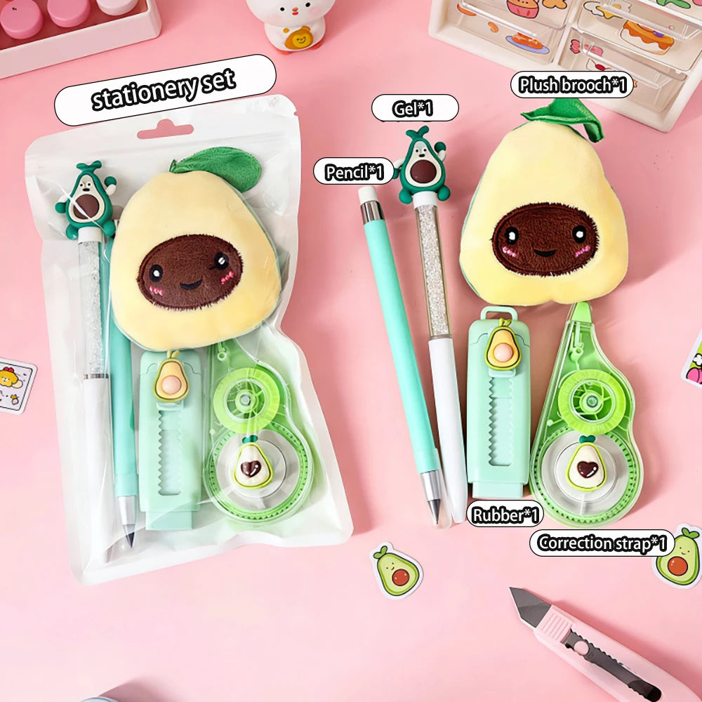 Creative Fruit Stationery 5-piece Innovative Cartoon Learning