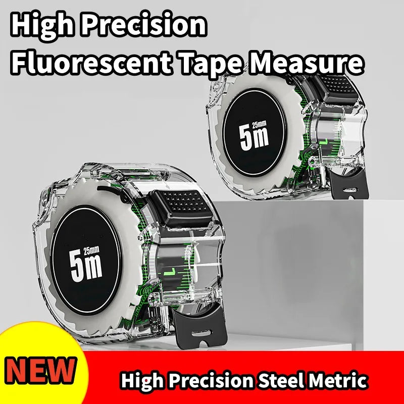 FHUAMR 10M Fluorescent Steel Tape Measure – Drop-Proof