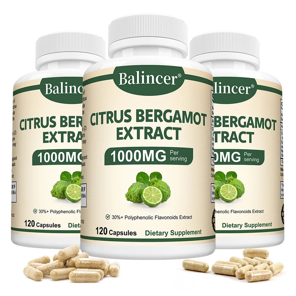 Citrus Bergamot Capsules 1000mg, Heart Health, Cardiovascular, Cholesterol & Blood Sugar & Immune Health Support, Antioxidant Peaceful Pleasures Health and Wellness 120 count-3 bottle