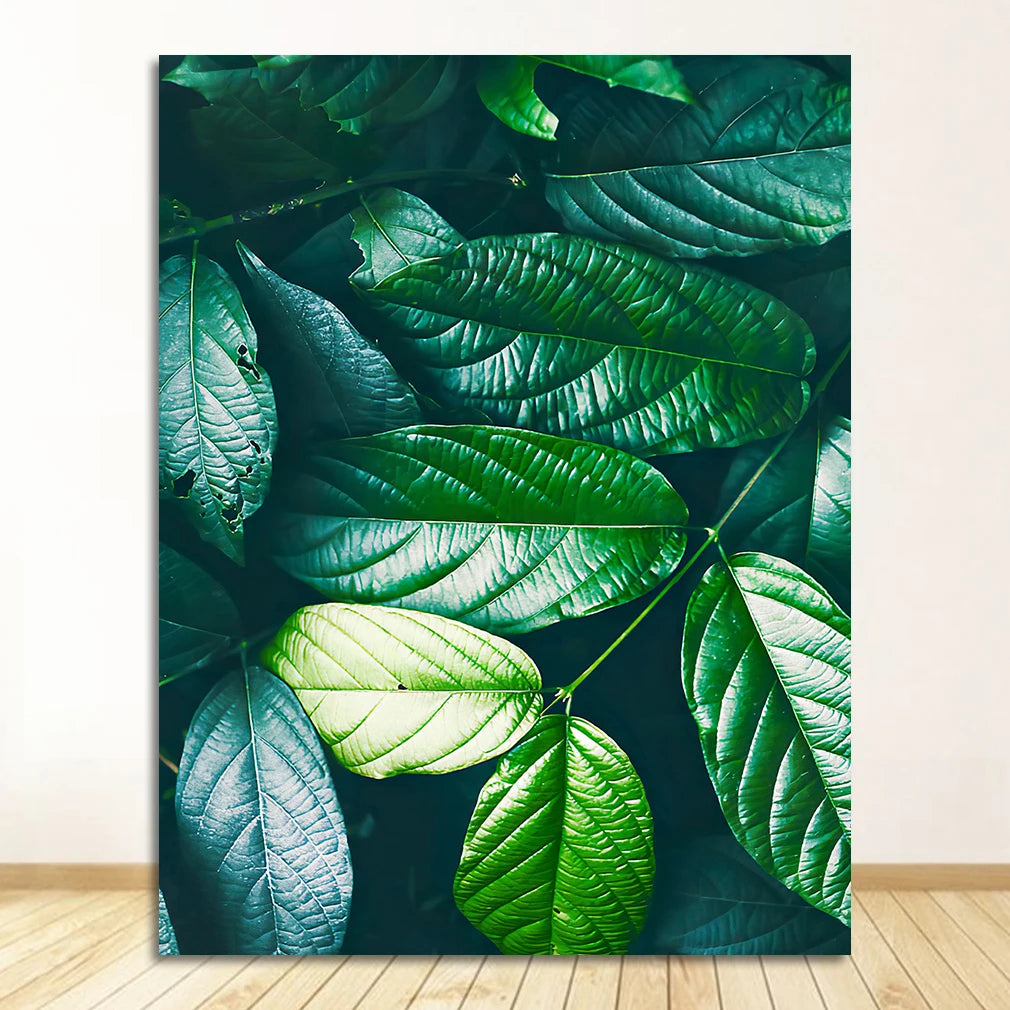 Nordic Tropical Palm Leaf Monstera Canvas Wall Art Print
