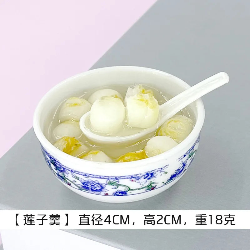 1PCS 4cm Miniature Chinese Desserts Dollhouse Bowl Desserts Food Mini Pretend Food Doll Kitchen Decor Accessories Home Kawaii Peaceful Pleasures Health and Wellness 33