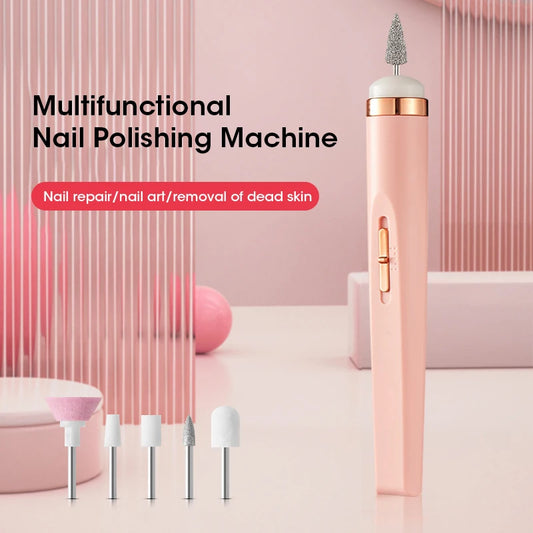 Electric Nail Polisher Portable Mini 5-in-1 Multi-functional Nail Care Machine for Nail Gel Removal Polishing Nail Art Peaceful Pleasures Health and Wellness