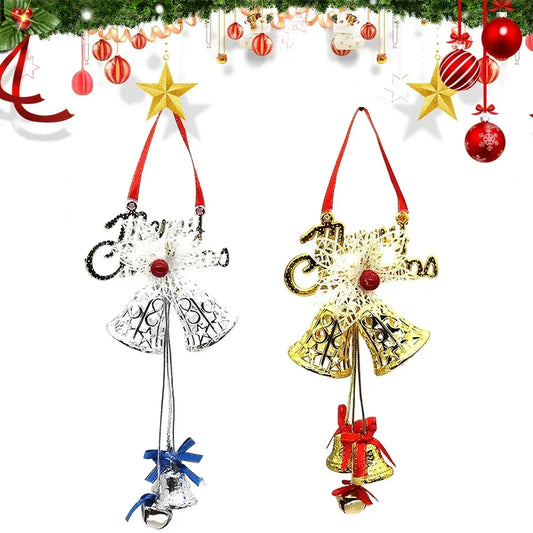 Christmas Jingle Bells Gold & Silver | Metal Holiday Decor Christmas Ornament Bell Oasis Select