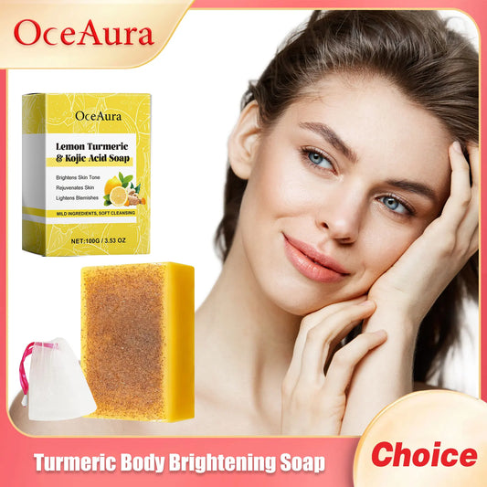 Lemon Turmeric Kojic Acid Brightening Soap – OceAura 100g Brightening Bar Soap Oasis Select