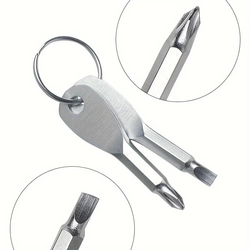 Portable Screwdriver Keychain | Steel Flat Head EDC Tool