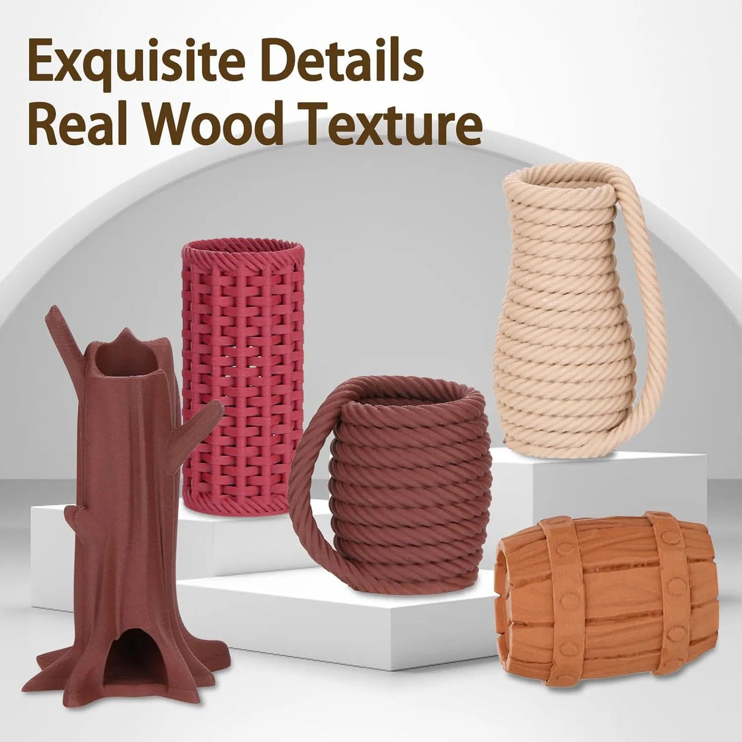 Wood Fiber PLA 3D Printer Filament Bundle 1.75mm – 4 Colors