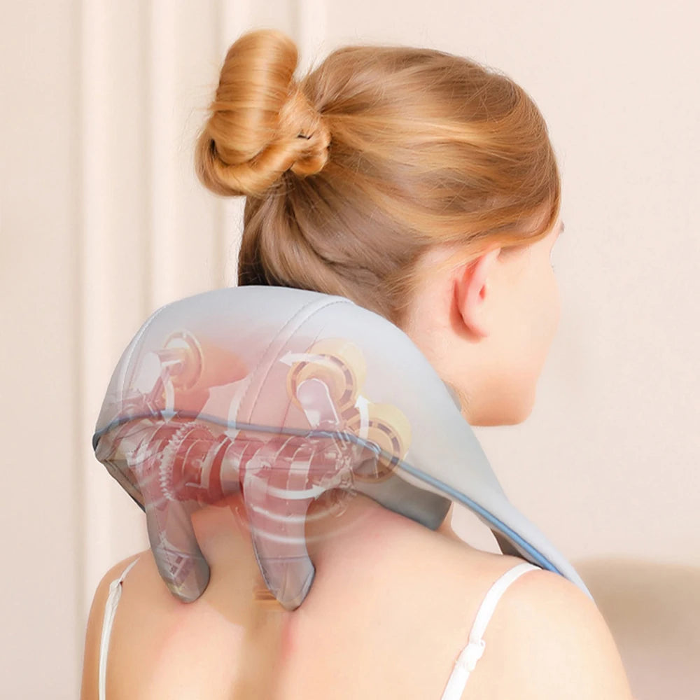Intelligent Neck Massage Shawl Simulated Human Hand Cervical Trapezius Muscle Relaxation Shoulder & Neck Pain Relief Device Peaceful Pleasures Health and Wellness