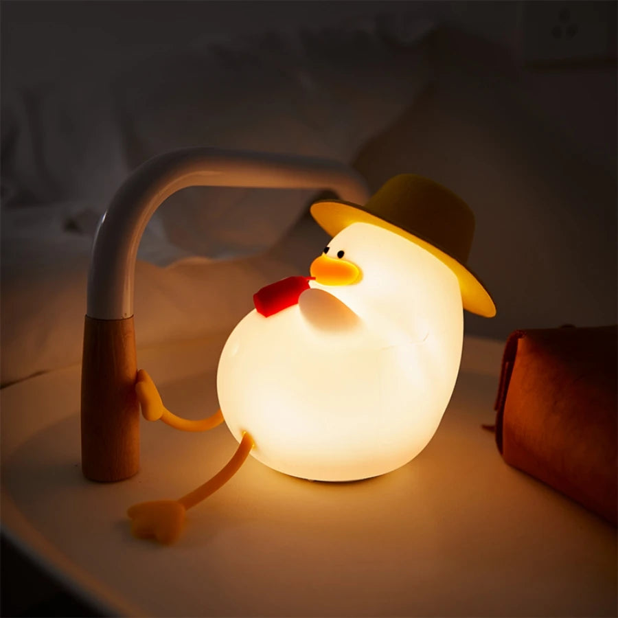Cute Panda Silicone Patting Lamp Rechargeable Timing LED Night Light For Bedroom Bedside Room Decoration Kids Boys Birthday Gift Peaceful Pleasures Health and Wellness Happy Duck