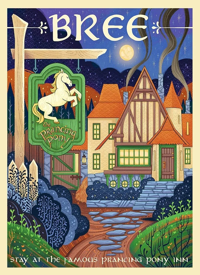Lord of the Rings Middle-Earth Vintage Canvas Wall Art Print