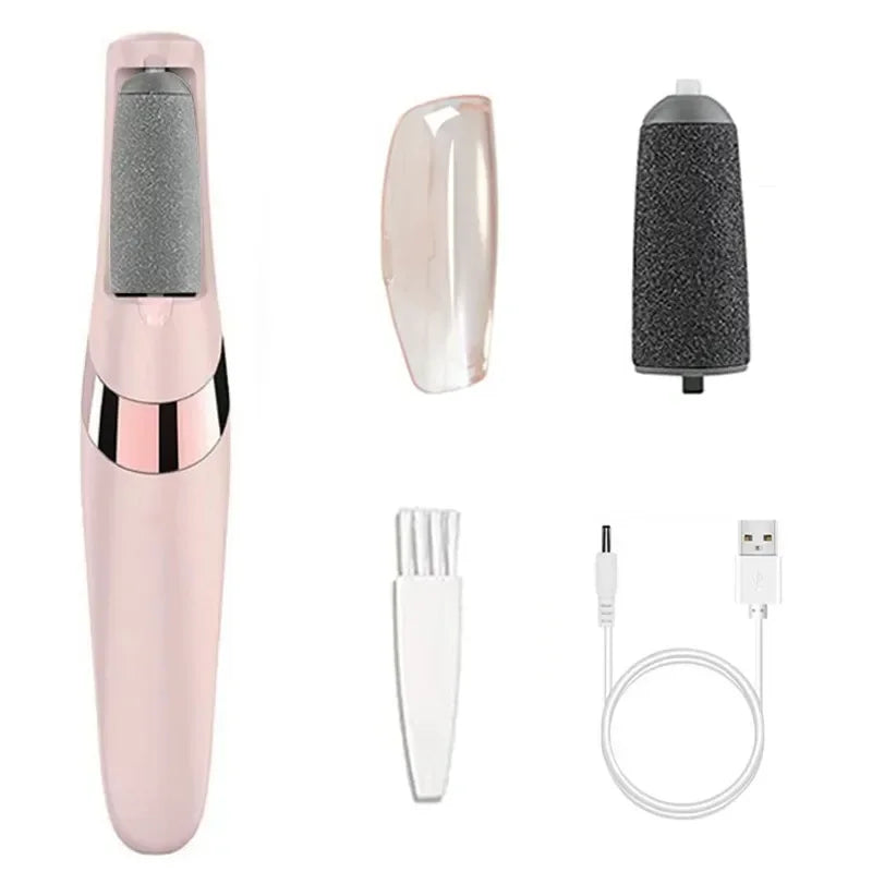 A rechargeable electric heel callus remover suitable for both men and women, a wireless foot scrubber for removing dry Peaceful Pleasures Health and Wellness Ivory