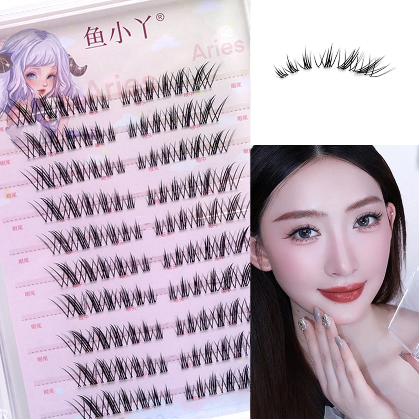 DIY U shaped Resuable Lashes Spiky Cluster Eyelash Extensions For Korean Kpop Girl Eye Makeup Tool 10 Rows Peaceful Pleasures Health and Wellness