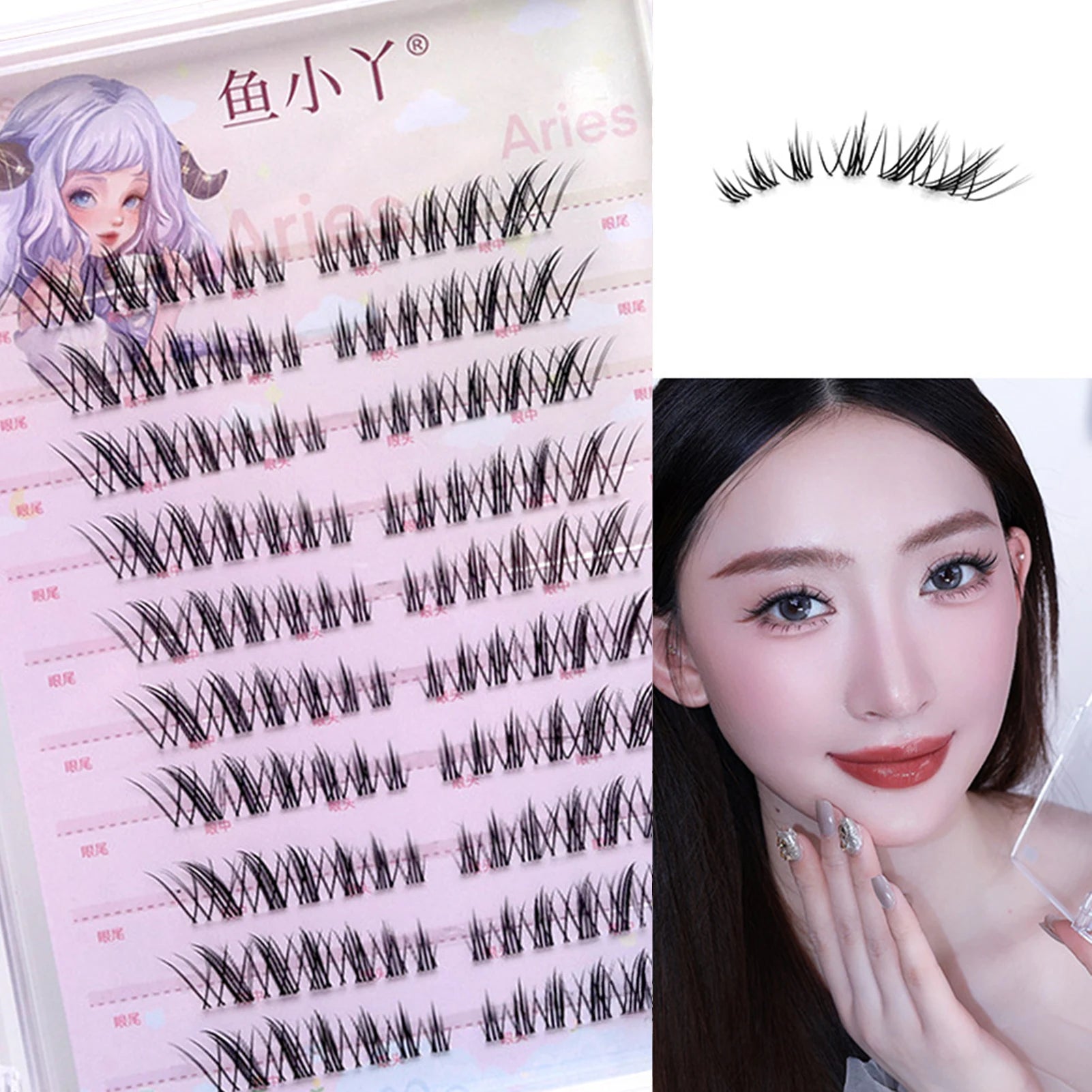 DIY U shaped Resuable Lashes Spiky Cluster Eyelash Extensions For Korean Kpop Girl Eye Makeup Tool 10 Rows Peaceful Pleasures Health and Wellness