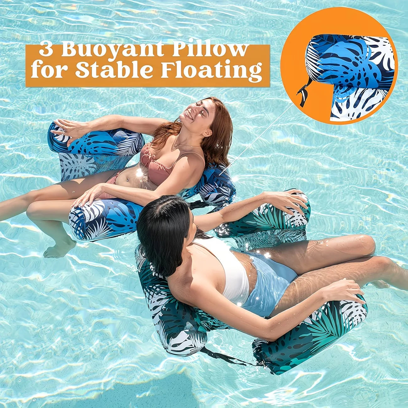 Adult Inflatable Floating Lounge Chair | Foldable Pool Float