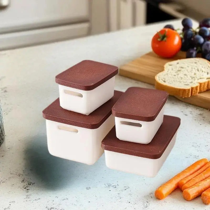 1/12 Dollhouse Miniature Food Storage Cases Set of 4 with Lids