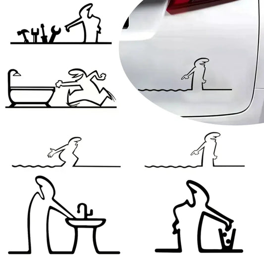 La Linea Line Art Wall Sticker Minimalist Self-Adhesive Waterproof Decal For Walls, Doors, Glass, Cars Home And Car Decoration Peaceful Pleasures Health and Wellness