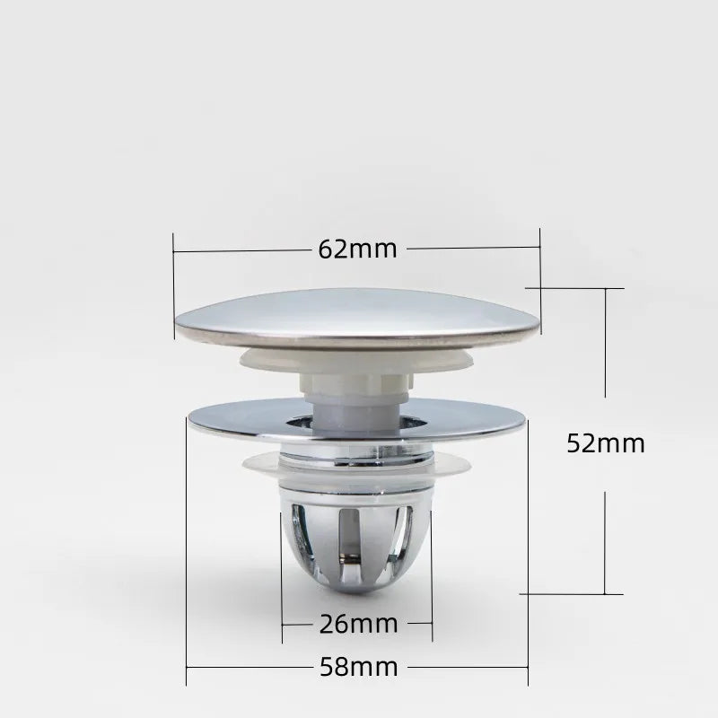 Universal Pop-Up Sink Stopper | Hair Catcher & Odor Seal