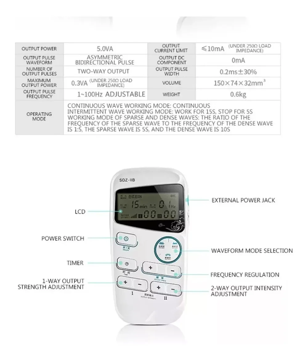 VamsLuna EMS Electroacupuncture Muscle Stimulator 2-Channel