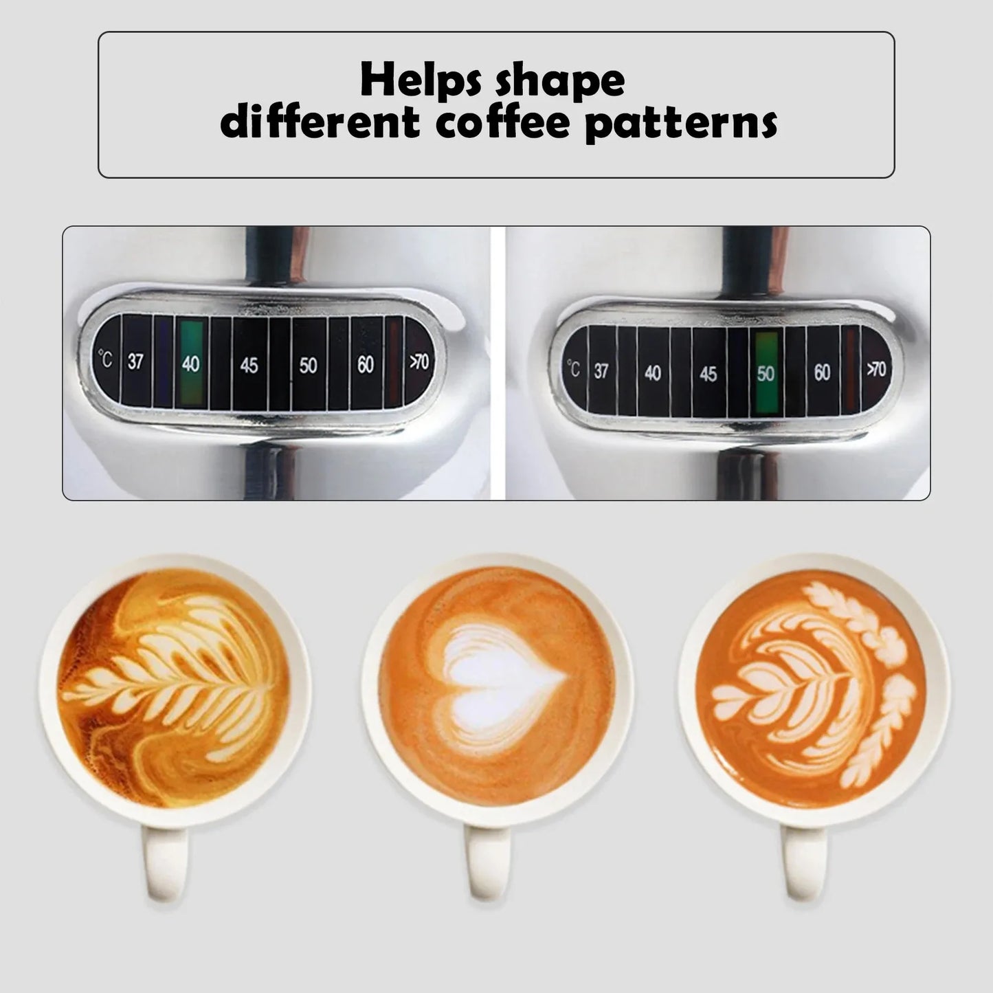 12/20oz Milk Frothing Pitcher 350/600ML Temperature Display Stainless Steel Milk Frother Pitcher Jug Cup for Latte Art Barista Peaceful Pleasures Health and Wellness