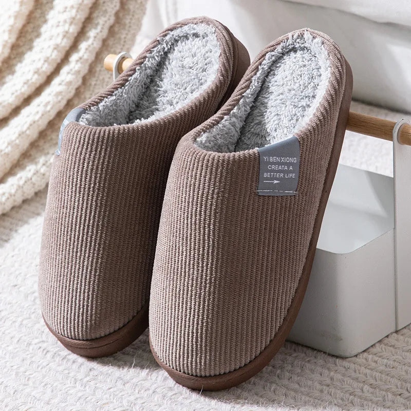 Men's Plush Winter Slippers – Warm, Soft & Anti-Slip Indoor