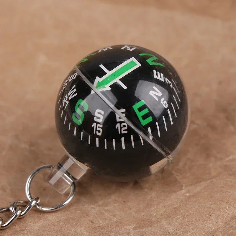 1pc Portable Lightweight Emergency Compass Outdoor Survival Keychain Ball Compass Tool Peaceful Pleasures Health and Wellness 1pcs