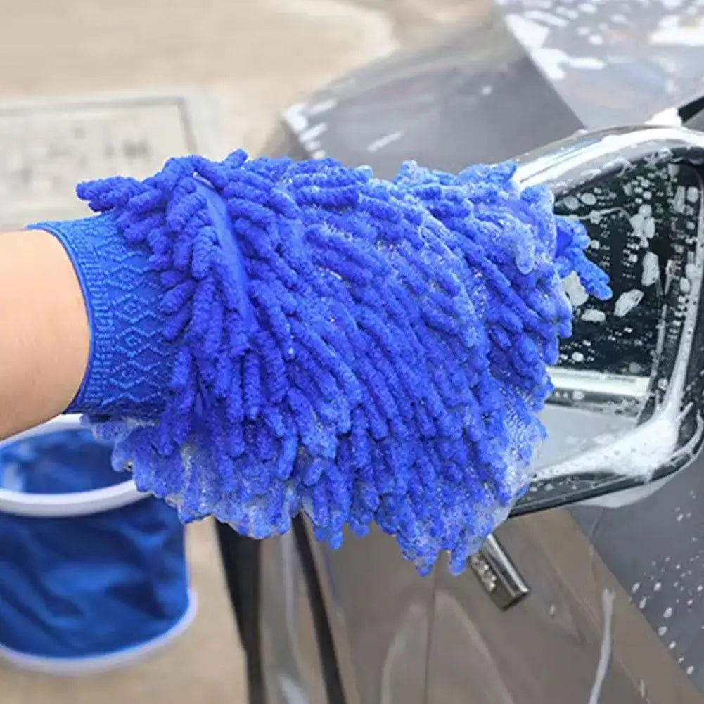 Car Wash Glove Coral Mitt Soft Anti-scratch for Car Wash Multifunction Thick Cleaning Glove Car Wax Detailing Brush Peaceful Pleasures Health and Wellness
