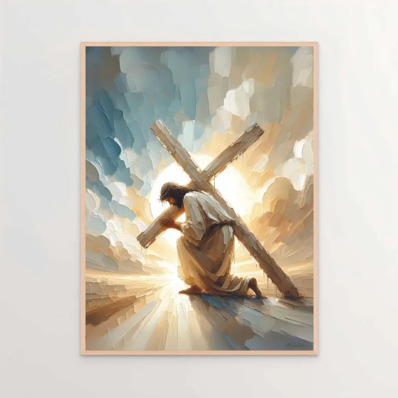 (1pc frameless)Modern Christian Believer Poster Jesus Praying Shepherd Bible Verse Easter Canvas Painting Wall Art for Kids R Peaceful Pleasures Health and Wellness WO2090-16 30x40cm Unframed