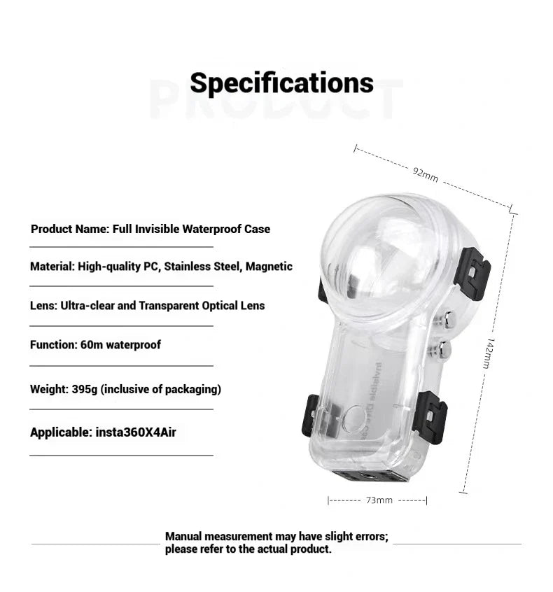 Insta360 X4 Air Waterproof Dive Housing – 50m Underwater Case
