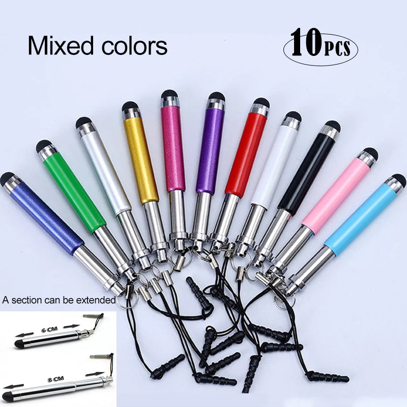Crystal Pendant Capacitive Stylus Universal Stylus For Touch Screen touch pencil for cell phone Capacitive Stylus Pen For phone Peaceful Pleasures Health and Wellness Random colors(10pcs)