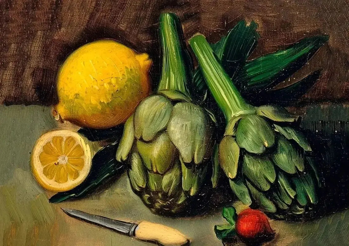 Vintage Kitchen Fruit Vegetable Still Life Canvas Wall Art Print