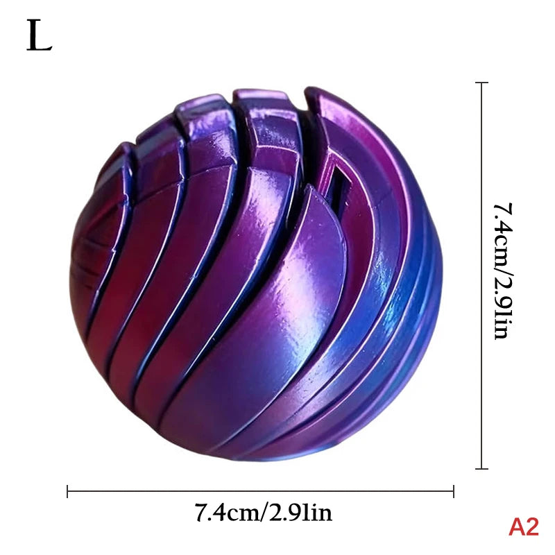 Slime Ball Fidget Toy 3D Printed Twistsphere Fidget Toy Gear Liquid Flow Ball With Rotating Design Anxiety Relief Toys For Offic Peaceful Pleasures Health and Wellness A2