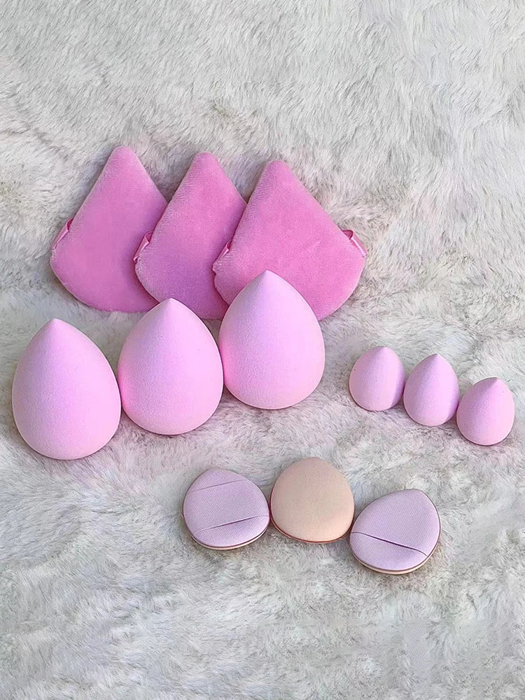 12pcs Makeup Tool Set Size Size Giant Soft Makeup Egg Makeup Powder Suitable for Base Makeup Corner Makeup Setting Novice Makeup Peaceful Pleasures Health and Wellness Pink