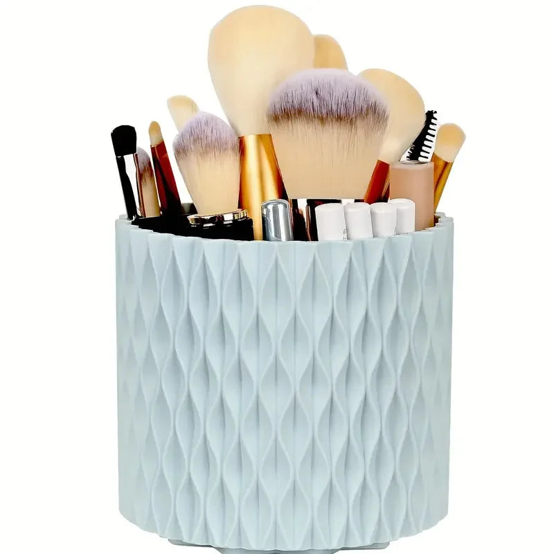 Rotating Makeup Organizer with Brush Holder & Perfume Tray