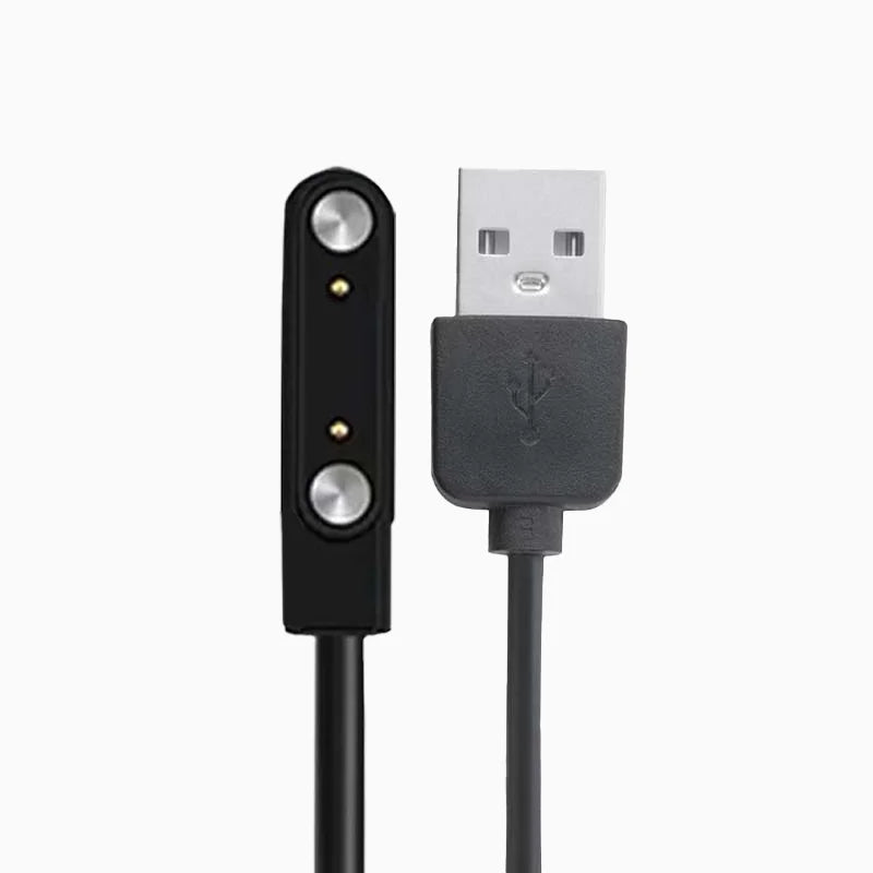 USB Charger For Smartwatch Q12 / S12 / S2 / LT21 / LT25 / K9 / LT31 / K15 / T16 / Charging Cable Peaceful Pleasures Health and Wellness Black