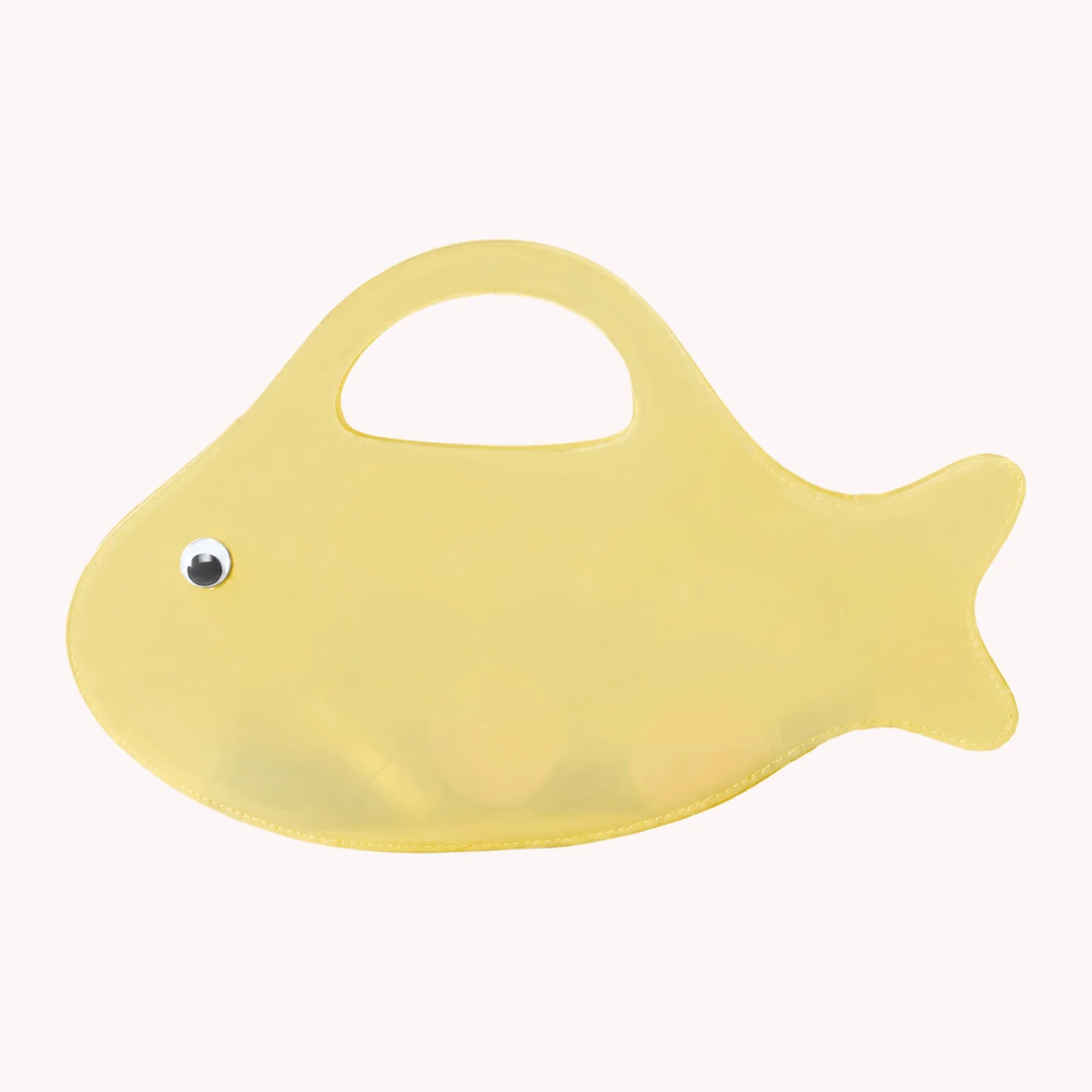 Funny Fish-Shape Clutch Purse Large Capacity Cute Solid Color Tote Handbag Transparent Lightweight Commute Clear Jelly Pack Peaceful Pleasures Health and Wellness