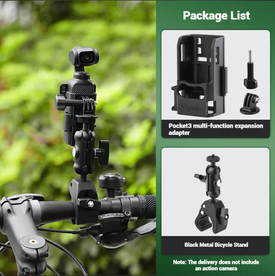 DJI Osmo Pocket 3/4 Extension Bracket Frame + Cold Shoe