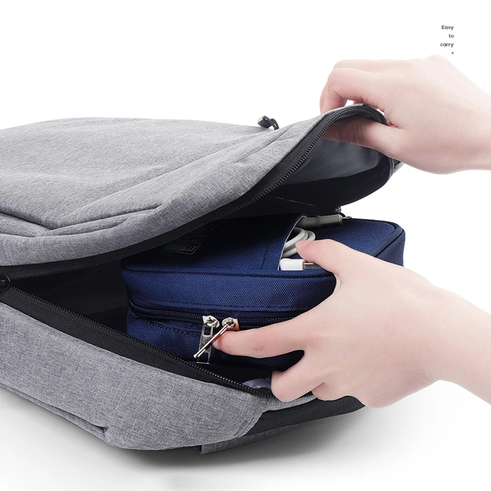 Waterproof Portable Cable Organizer Bag - Travel Digital Accessories Pouch for USB Power Bank Earphones Storage Case with Zipper Peaceful Pleasures Health and Wellness