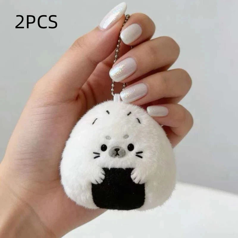 Kawaii Sushi Seal Plush Keychain – Cute Anime Bag Charm Gift