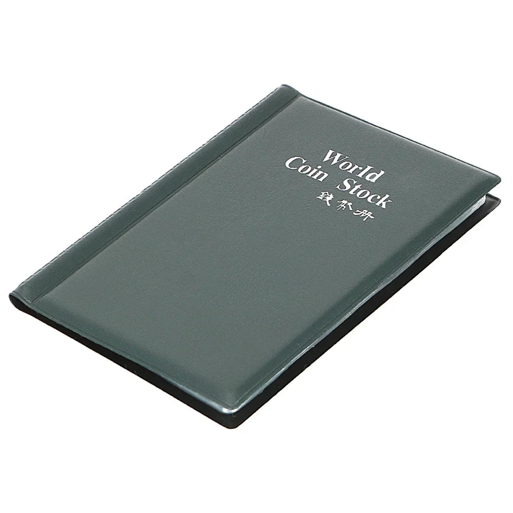 For Collector Coin Holder Albums Mini Penny Coin Storage Bag Collecting Money Organizer 120 Pockets Coins Collection Album Book Peaceful Pleasures Health and Wellness Green