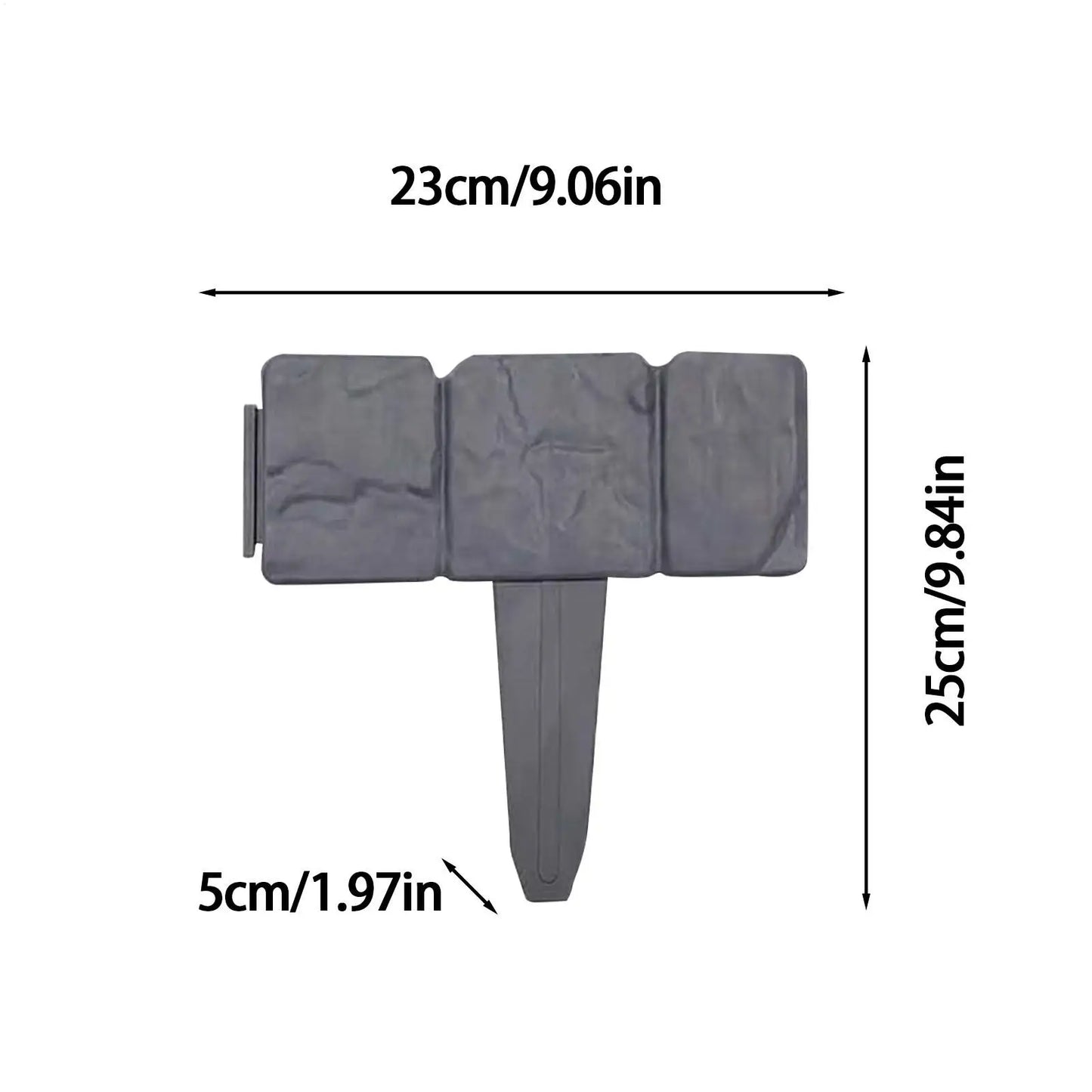 Faux Stone Garden Edging Fence | No-Dig Decorative Stake