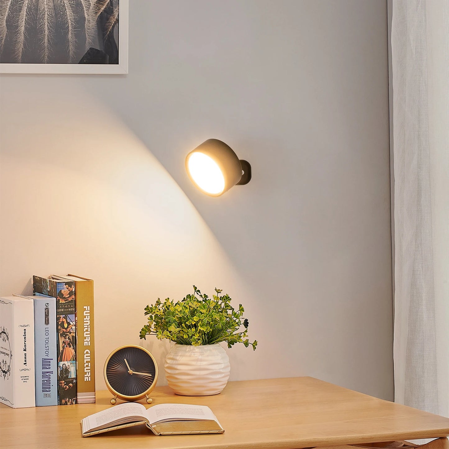 GGbingo LED Magnetic Wall Sconce Lights Dimmable Wall Mounted Lights with Remote, 360° Rotation Wall Mount Lamp for Bedroom Peaceful Pleasures Health and Wellness