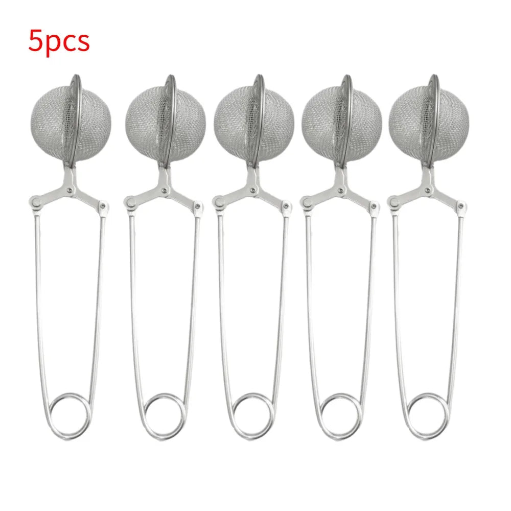 Stainless Steel Tea Ball Infuser for Straining Leaves Peaceful Pleasures Health and Wellness 5pcs