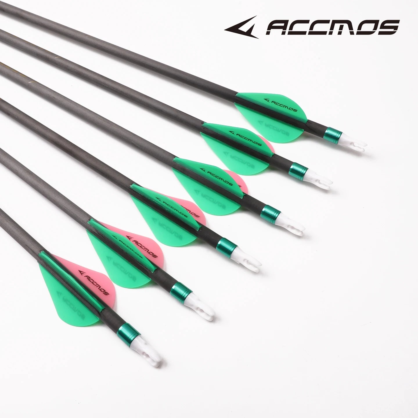 6 12 ACCMOS Beginner Arrow ID6 2 Spine 300 800 Green Pink Feather