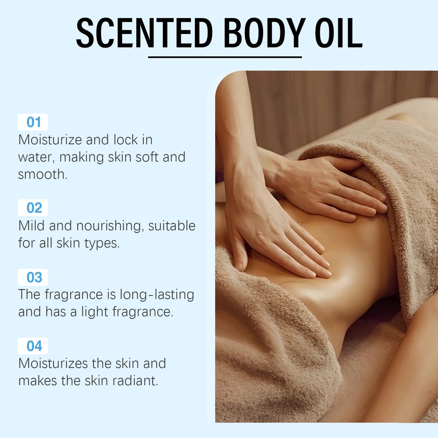 OceAura Caramel Vanilla Body Massage Oil | Moisturizing & Relaxing