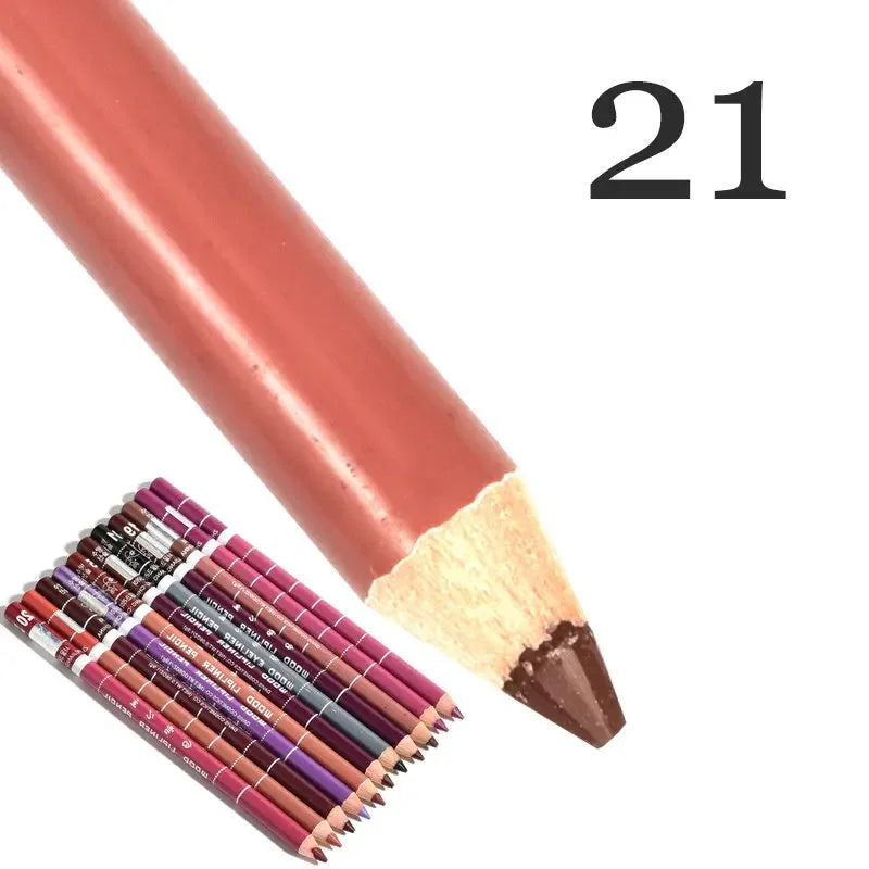 28-Color Waterproof Matte Lip Liner Pencil – Long-Lasting