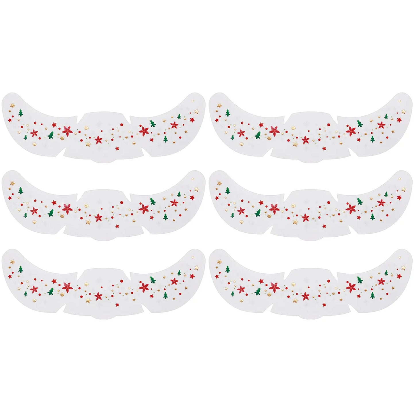 6-Pack Christmas Glitter Freckle Temporary Face Tattoo Stickers