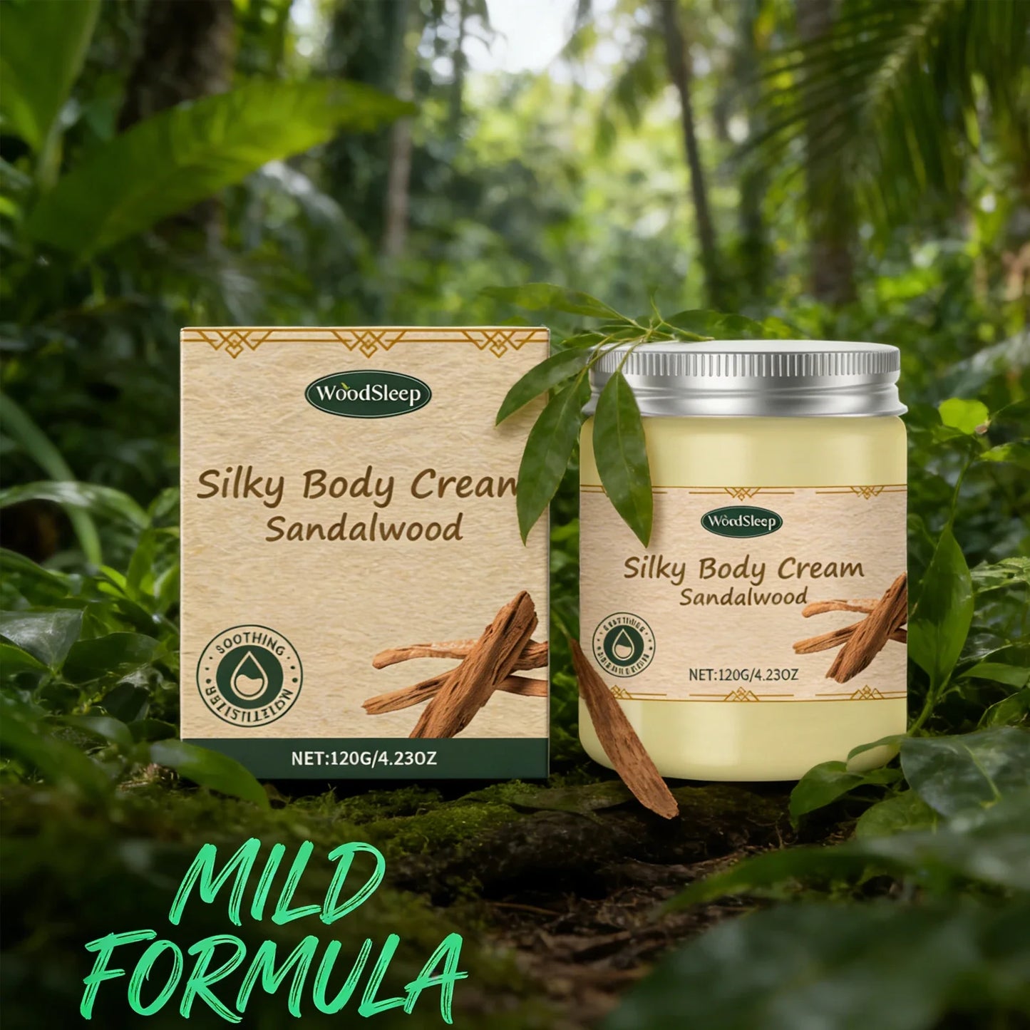 WOODSLEEP Sandalwood Body Cream – Moisturizing & Brightening