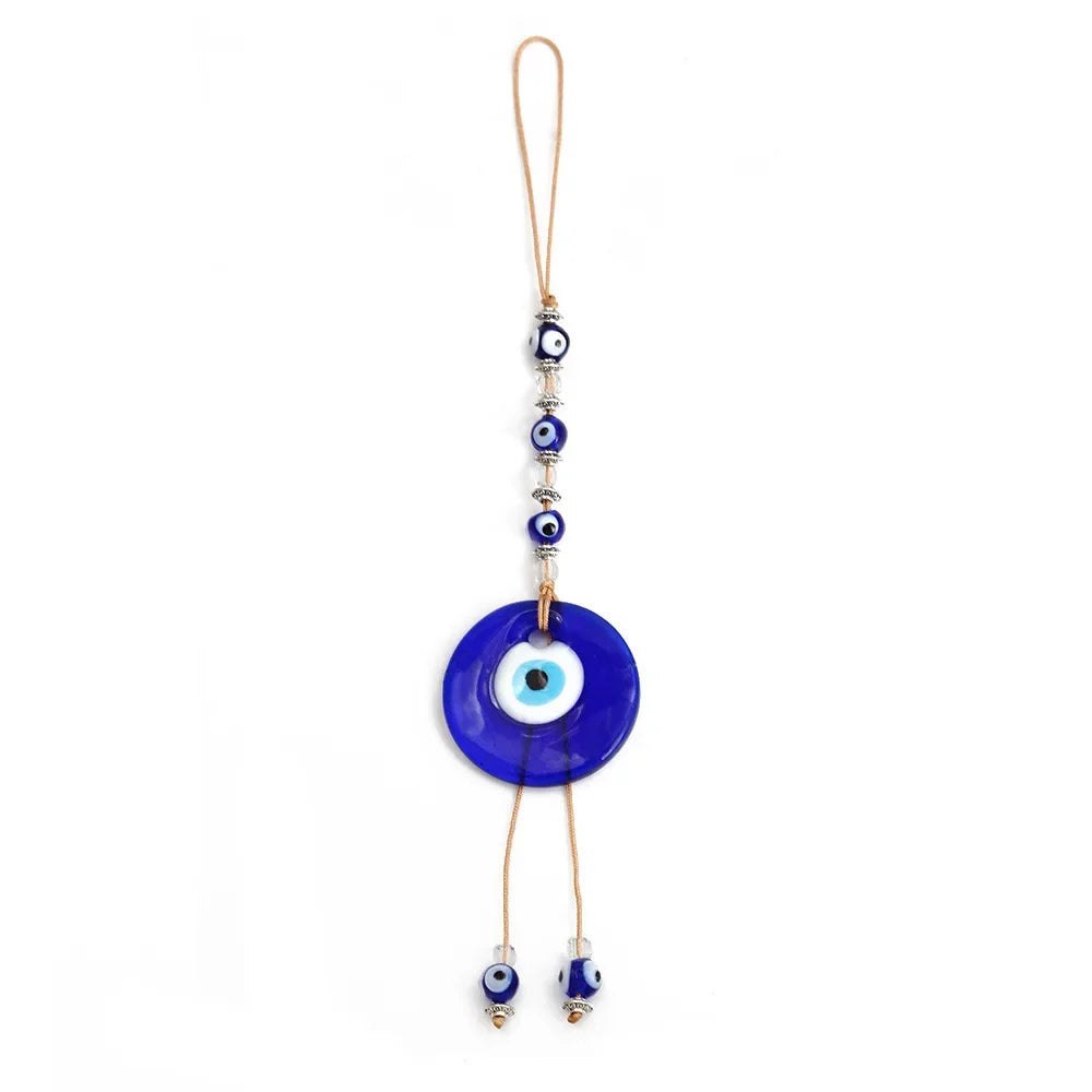 Evil Eye Charm Protection Tassel Crystals Feng Shui Car Room Decor Turkish Blue Eye Retro Glass Pendant Home Decor Gifts nordic Peaceful Pleasures Health and Wellness BE456BU00