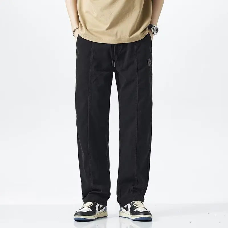 Men's Retro Loose Straight-Leg Cotton Cargo Pants | Casual