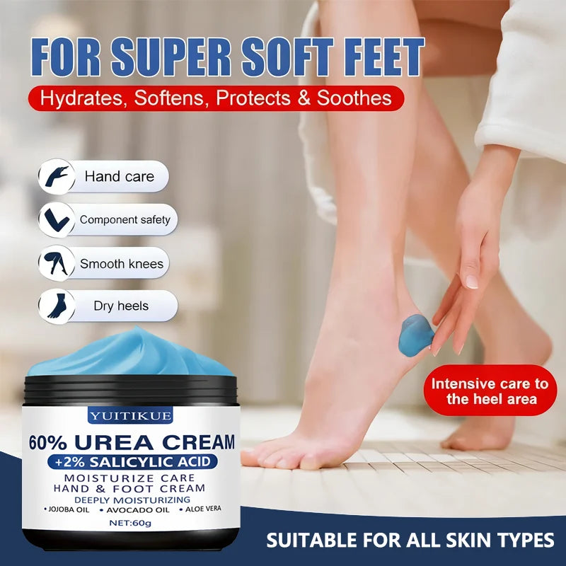 Urea Cream 60g - for Hands & Feet, Deeply Moisturizes & Softens Skin, Fast Absorption, Non-Greasy, All Skin Types Peaceful Pleasures Health and Wellness